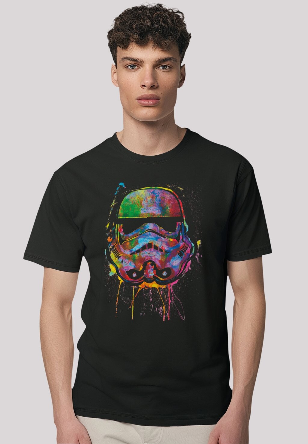 

Футболка с принтом STAR WARS STORMTROOPER PAINT SPLATS F4NT4STIC, черный