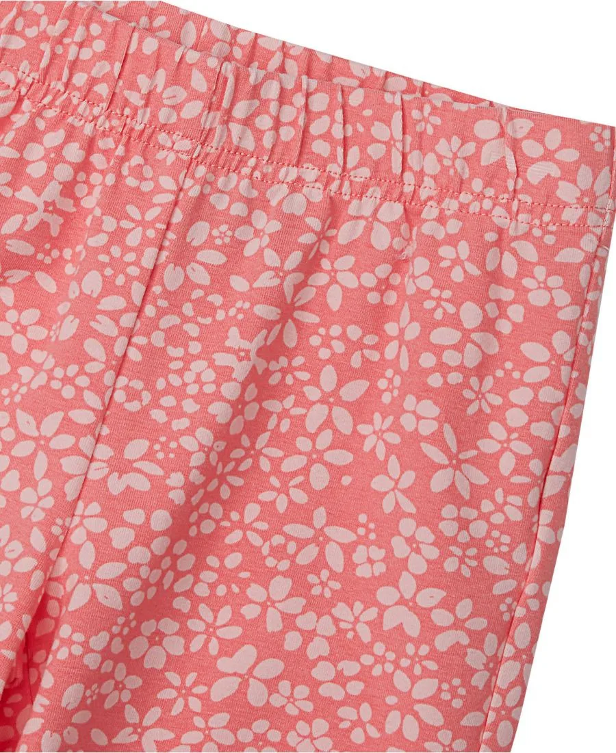 Прочные хлопковые леггинсы для девочек Lands' End, salmon розовый floral — фото 2