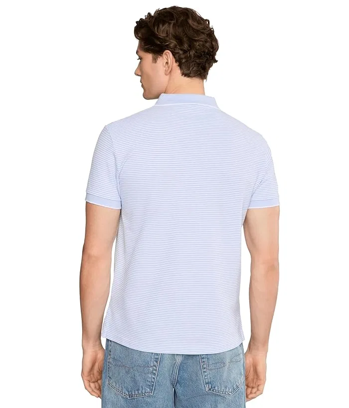 Футболка поло Custom Slim Striped Stretch Mesh Polo Ralph Lauren, Office Blue/White — фото 4