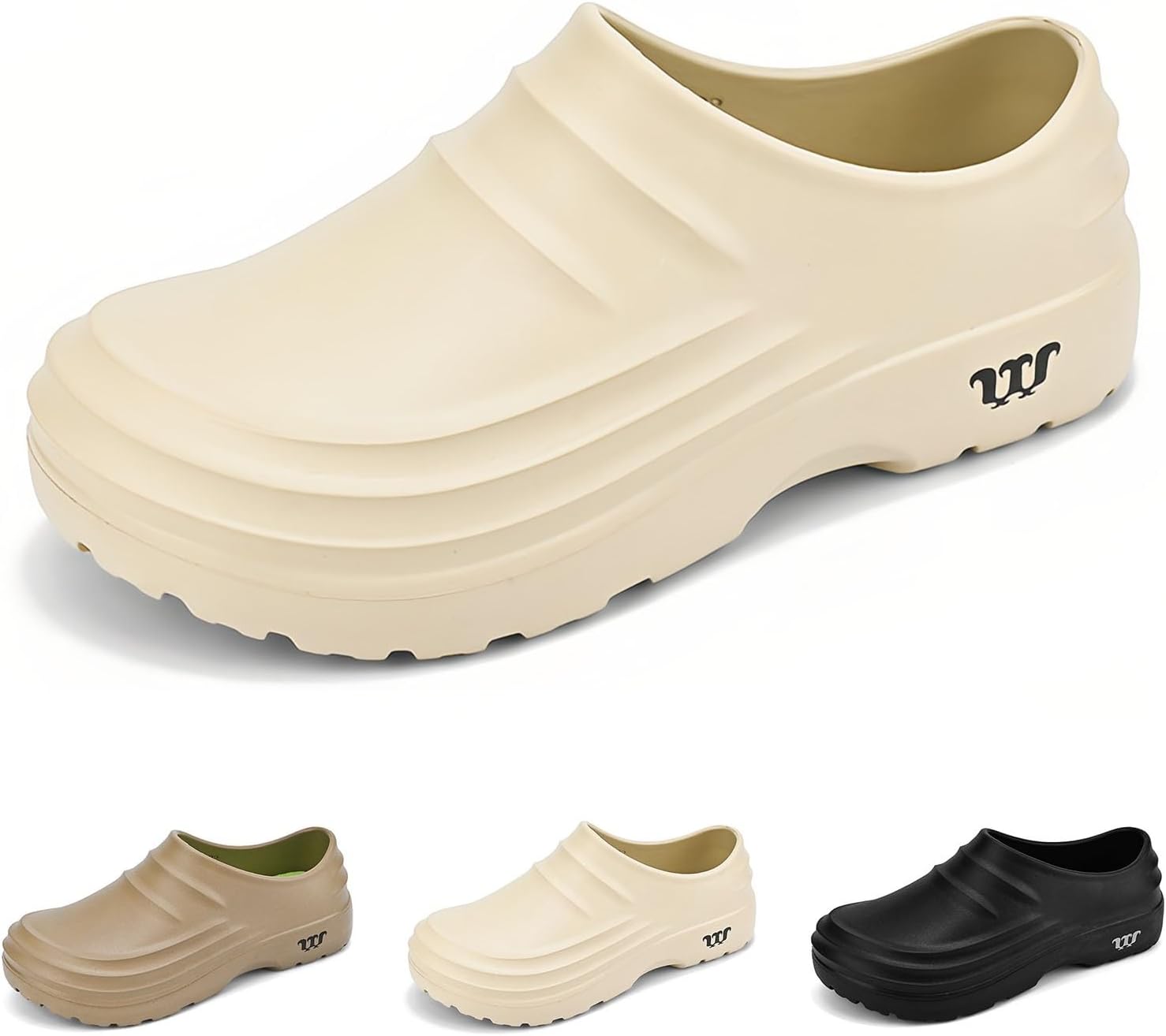 

Кроссовки-шеф для мужчин и женщин Armadillo, нескользящие, стойкие к маслу, водонепроницаемые, легкие сабо для кухни, тапочки-шеф без шнурков Zfezyxa, бежевый