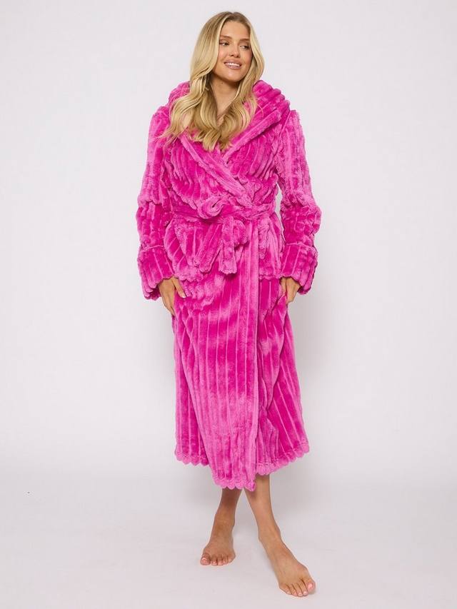 

Плюшевый роскошный халат с капюшоном Loungeable, Pink