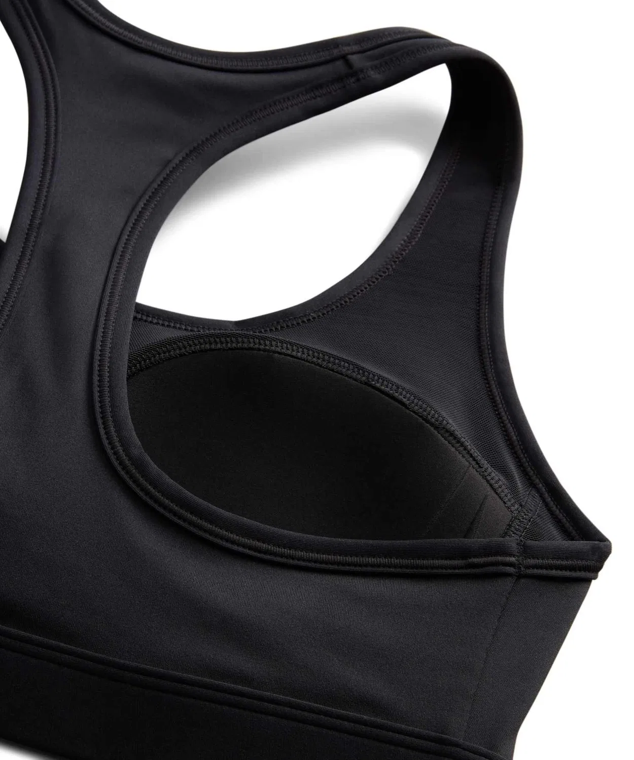 Спортивный бюстгальтер Nike Swoosh Medium Support с падом, черный — фото 4
