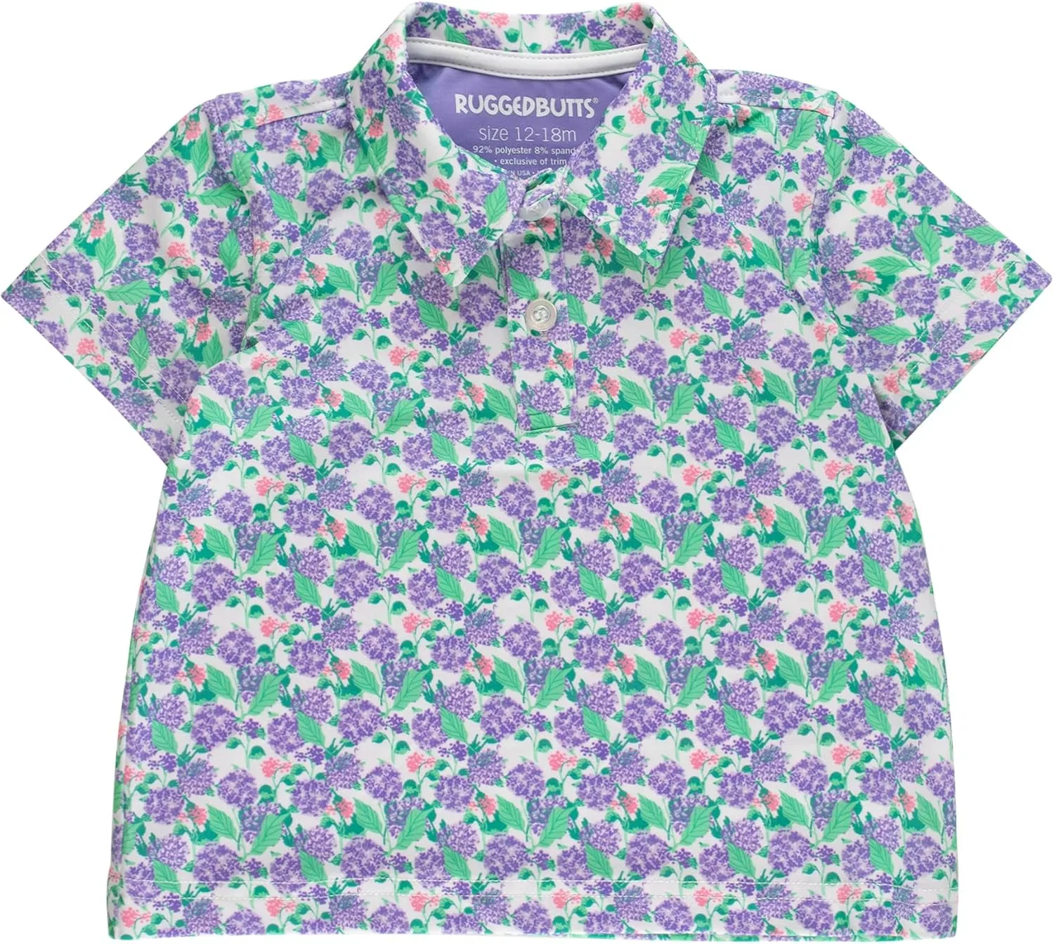 Детское поло RUGGEDBUTTS, Tiny Purple Hydrangea Garden