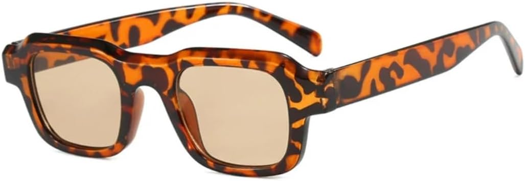 

Солнцезащитные очки с защитой UV400 | Утолщенная оправа, маленькие цветные линзы | Для женщин и мужчин, для занятий спортом на открытом воздухе и вождения DSVIGF, Leopard Tea