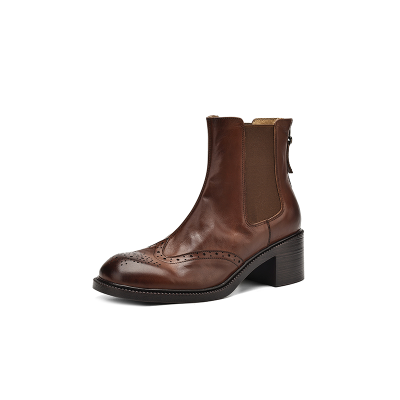 Короткие женские ботинки челси 5,5 см Yeezyy Reezy, Brown