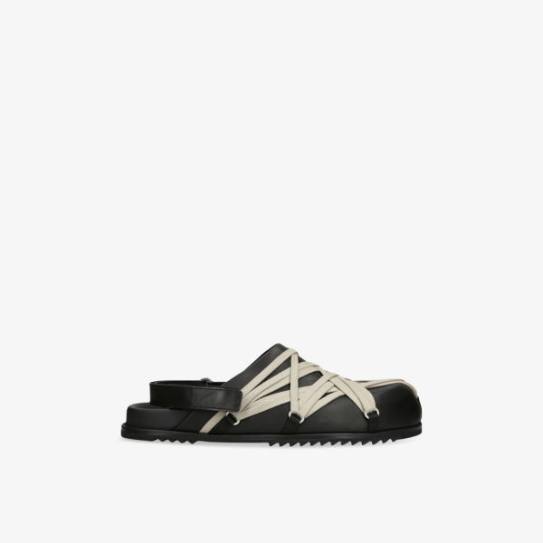 

Мега кружевные кожаные мюли Rick Owens, черный