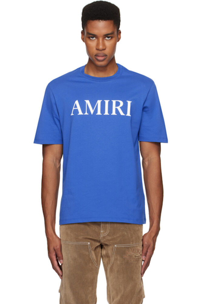 

Синяя футболка с логотипом «AMIRI»