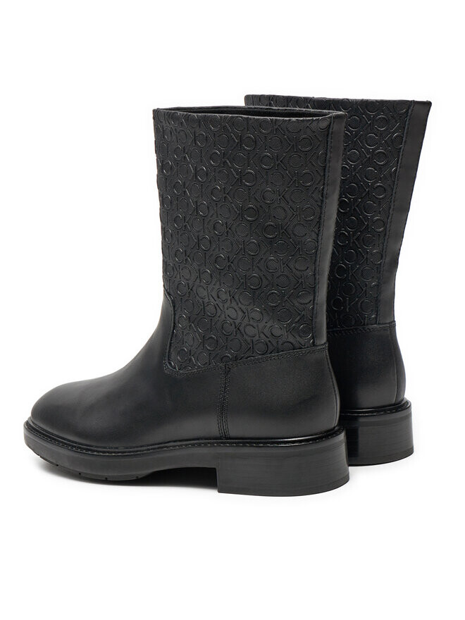 Ботильоны Calvin Klein Flat Ankle Boot Mono Mix HW0HW02195 Negro, черный — фото 3