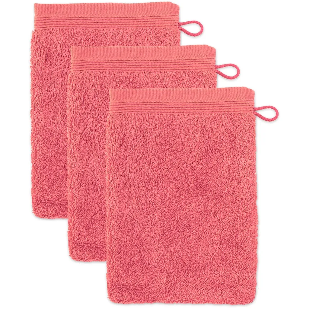

Мочевая варежка для умывания Superwuschel Набор варежек для умывания с бордюром, 100% хлопок премиум-класса, мягкая Möve, коралл