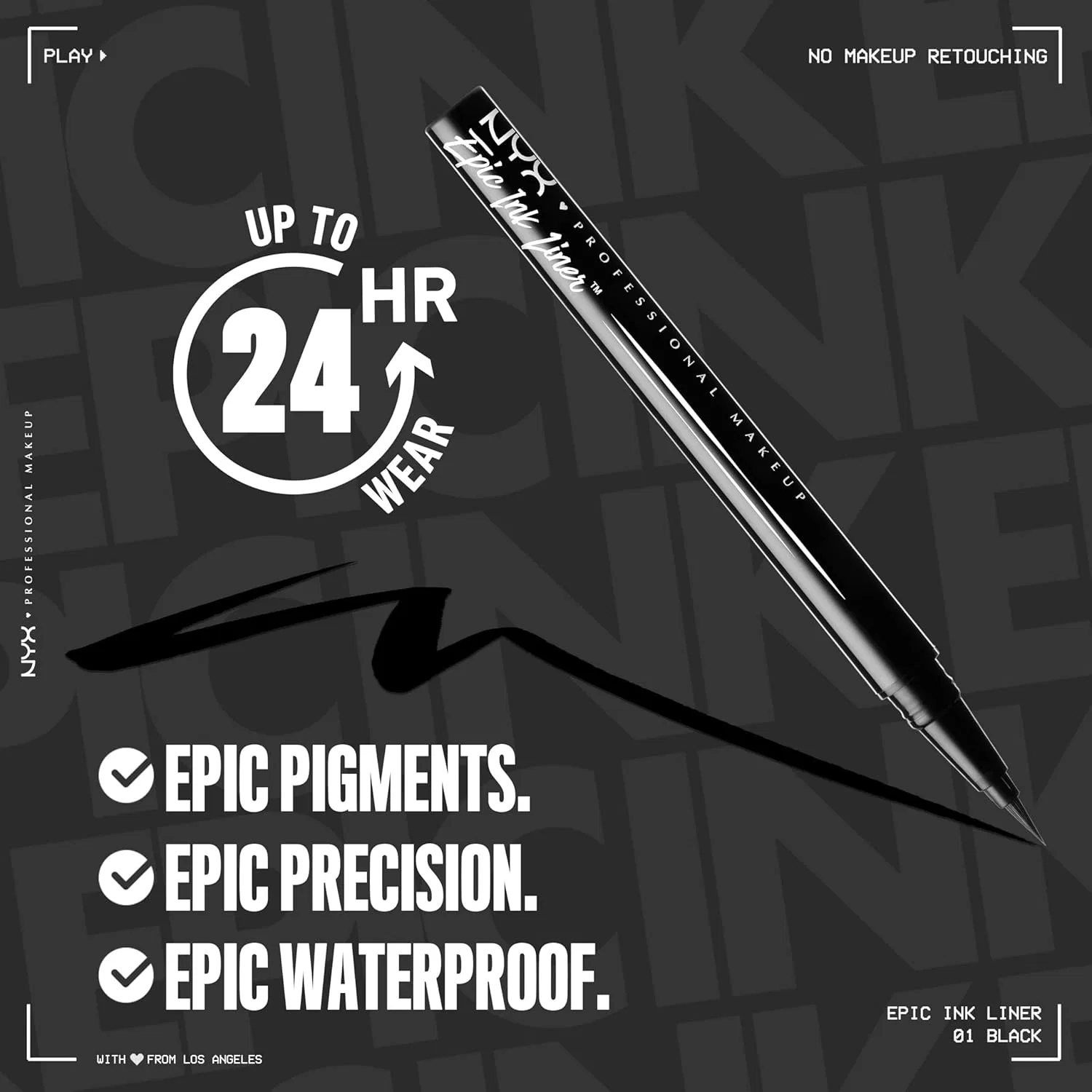 Водостойкая жидкая подводка для глаз Epic Ink Liner от NYX PROFESSIONAL MAKEUP Nyx Professional Makeup — фото 3