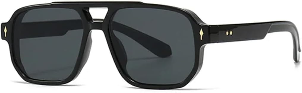 

Солнцезащитные очки с защитой UV400 | Двойные перемычки, градиентные заклепки | для женщин и мужчин, для занятий спортом на открытом воздухе и вождения (коричнево-коричневый) LXLHWN, Black Gray