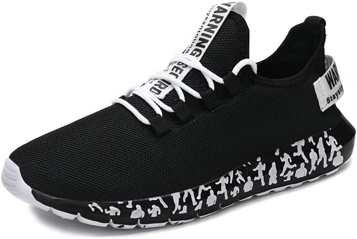 

Мужские стильные и удобные спортивные кроссовки на шнуровке для весны и лета, низкий каблук, верх из парусины, большие размеры, легкие, дышащие, подходят для бега Hoalox, белый/черный