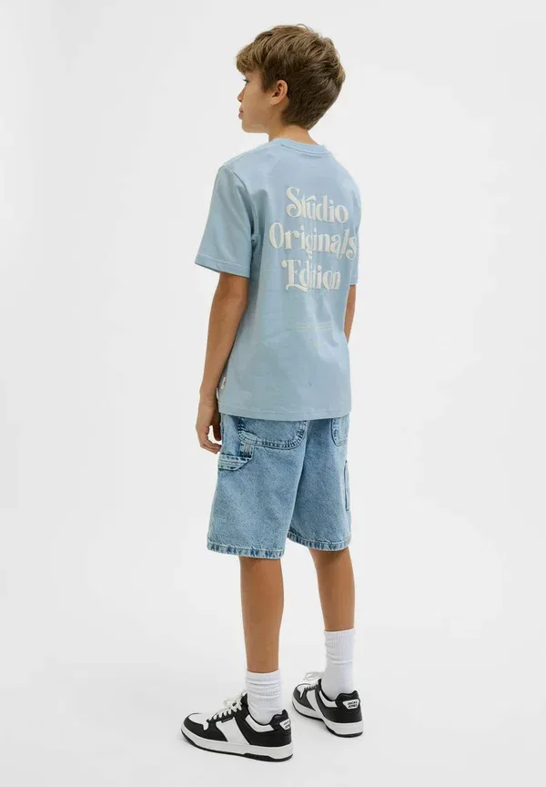 Футболка принтованная Jack & Jones Junior, небесно-голубой — фото 3