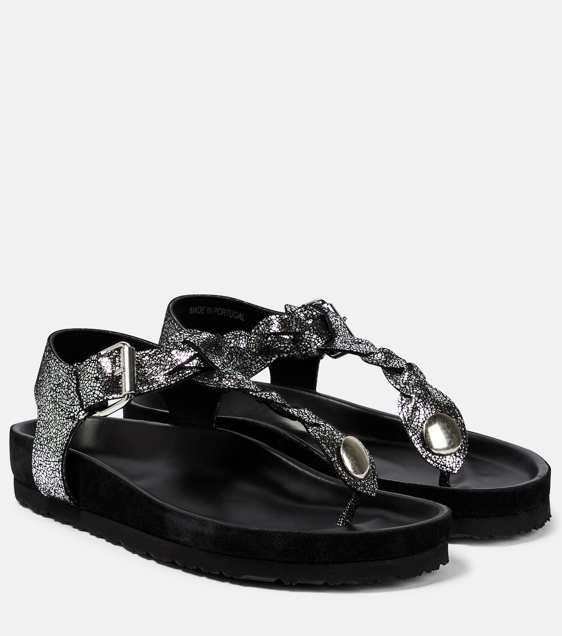Сандалии Brook из металлизированной кожи Isabel Marant, серебряный