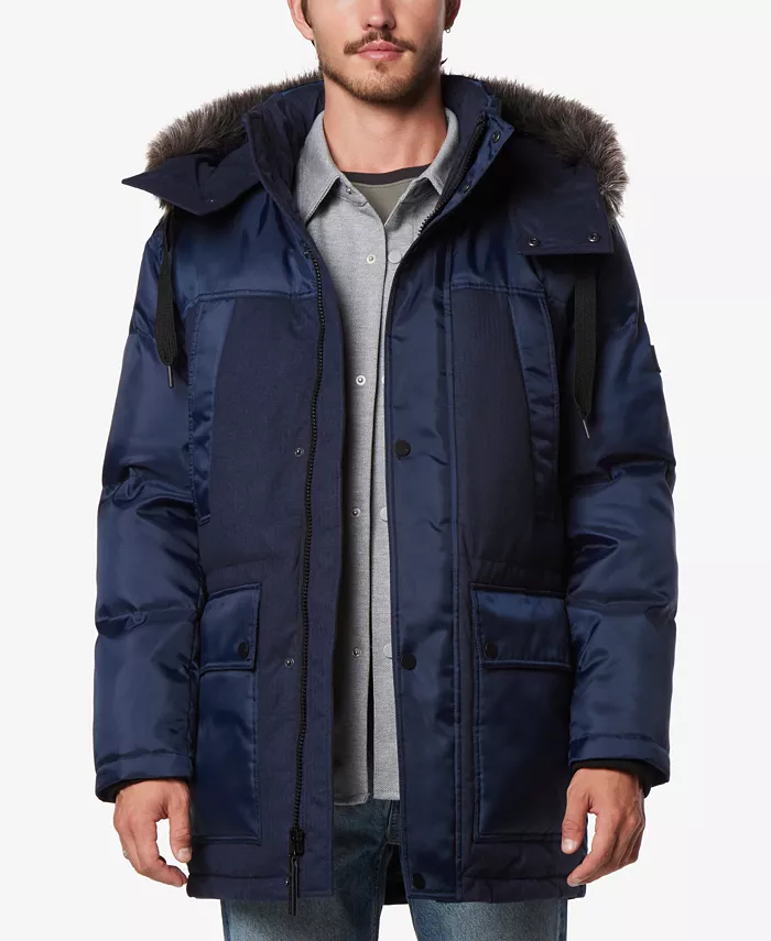 

Мужская парка Tripp Oxford с комбинированным утеплителем из полиэстера и искусственной шерсти Marc New York, синий