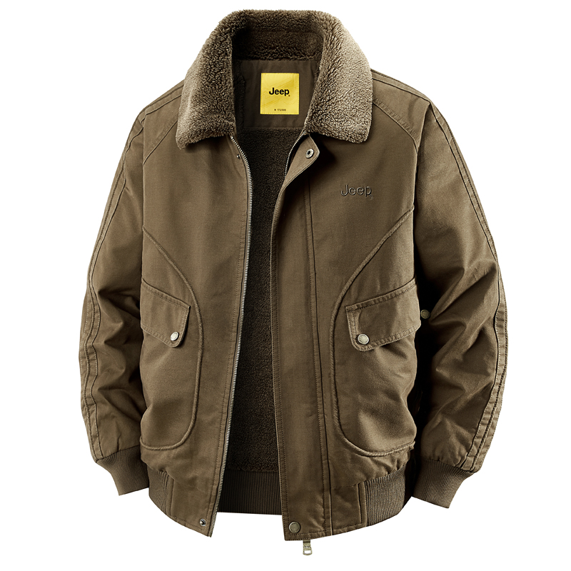 

Пуховик Unisex с меховым воротником и флисовой подкладкой Others Jeep, camel