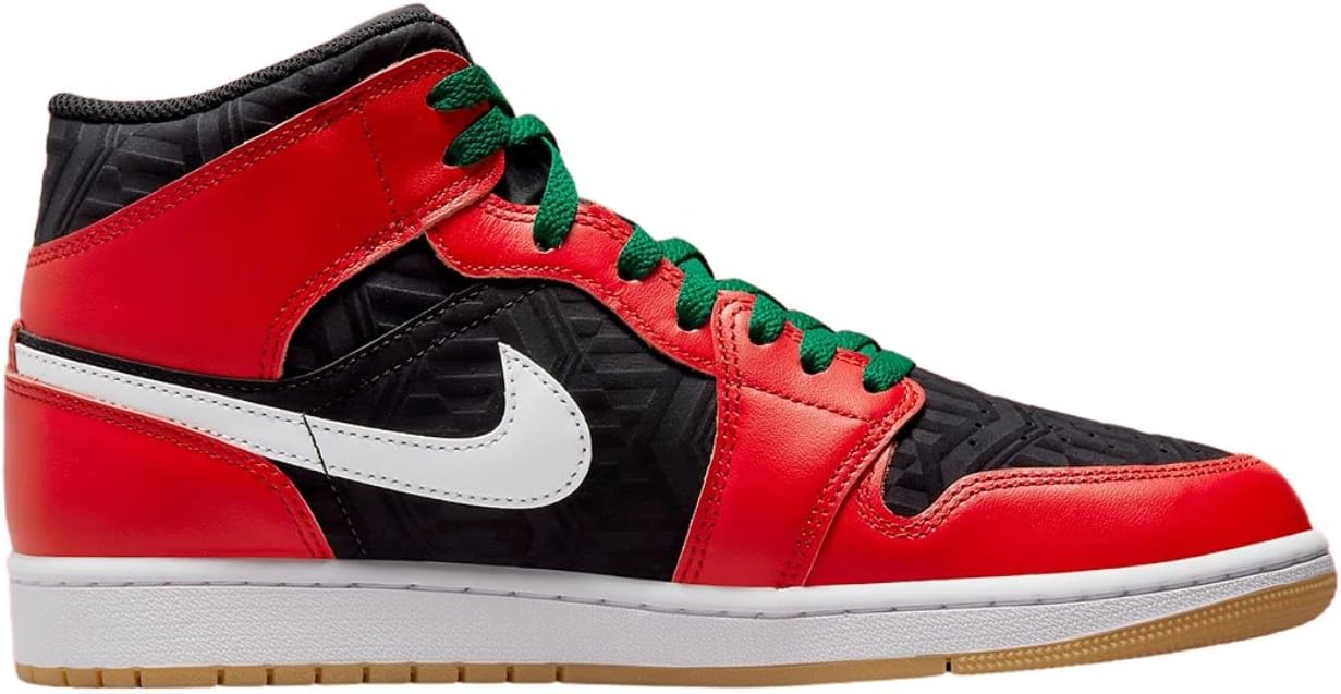 Мужские кроссовки Nike Air Jordan 1 Mid SE, белый/черный/красный — фото 2