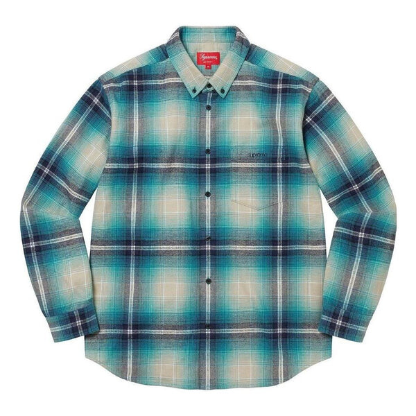 

Рубашка shadow plaid flannel shirt 'teal white black' Supreme, мультиколор
