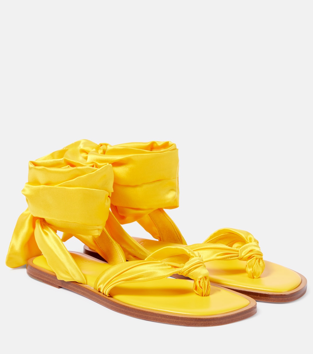 Нил Де Дезер креп-сатиновые сандалии-танга Christian Louboutin, Pollen/Lin Pollen