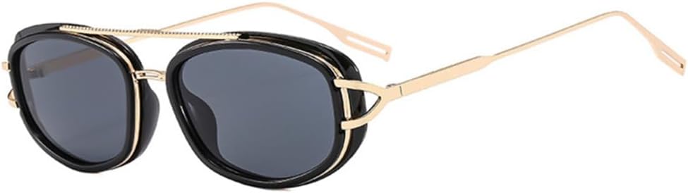 

Мужские солнцезащитные очки в стиле ретро-панк с овальными двойными перемычками и градиентным переходом цвета, защита от ультрафиолета UV400. Женские солнцезащитные очки LANGSER, Golden Black Gray