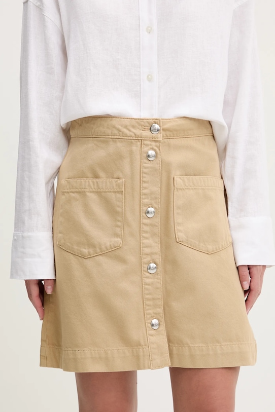

Хлопковая юбка Hugo, бежевый