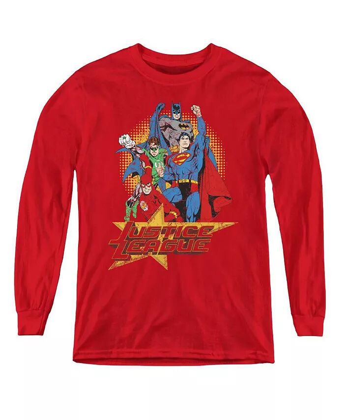 

Свитшот с длинным рукавом Boys of America Youth Raise Your Fist Justice League, красный
