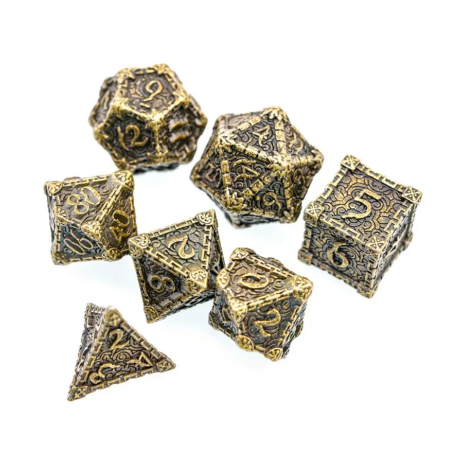 

Поликомплект «Кинжал яда» — бронза (7), Dice Sets - Metal (Foam Brain Games)