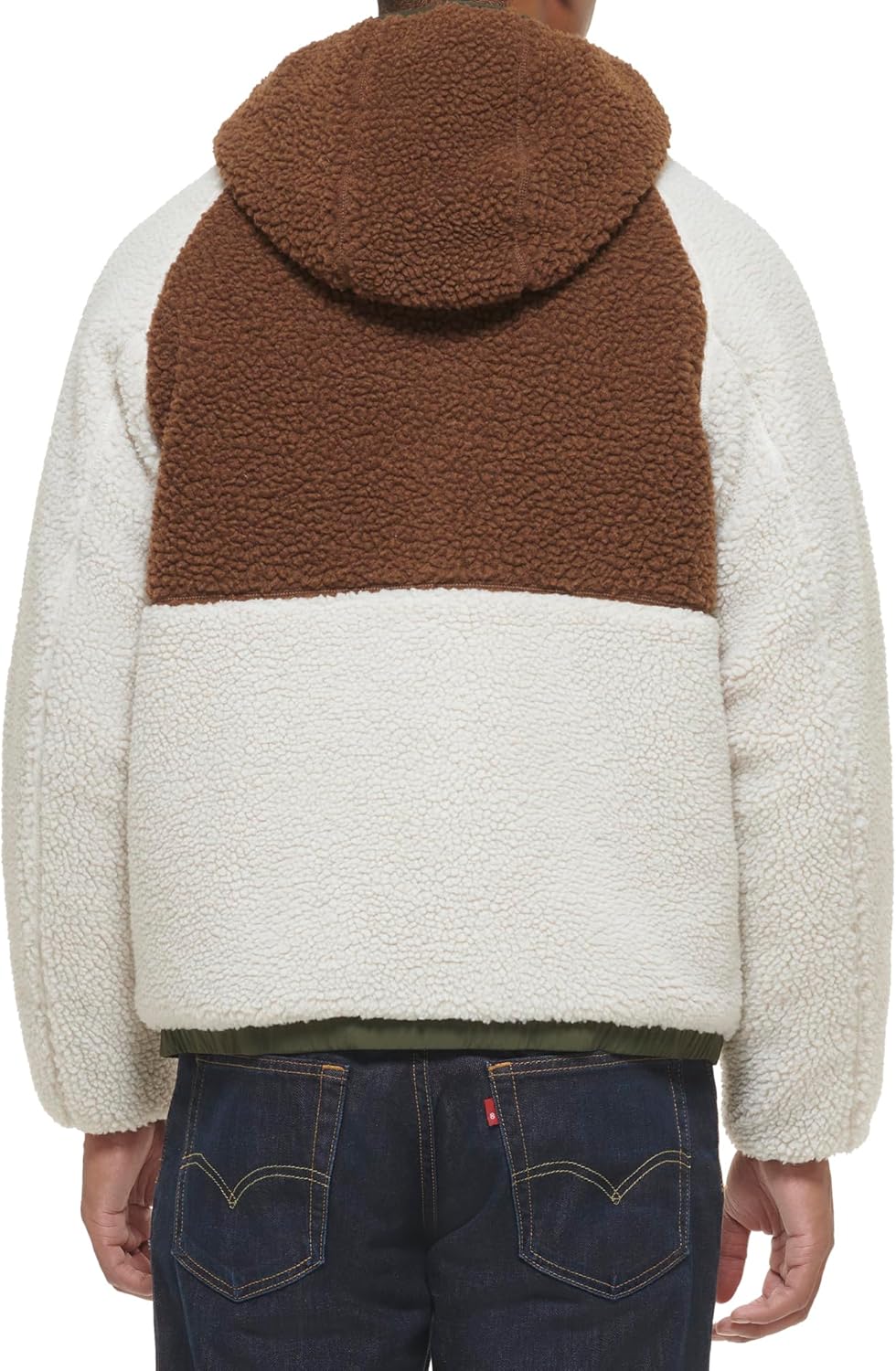 Толстовка Levi's Men's с капюшоном из шерпы смешанной цветовой гаммы Levi's Men's Mixed Media Color Block, Brown — фото 2