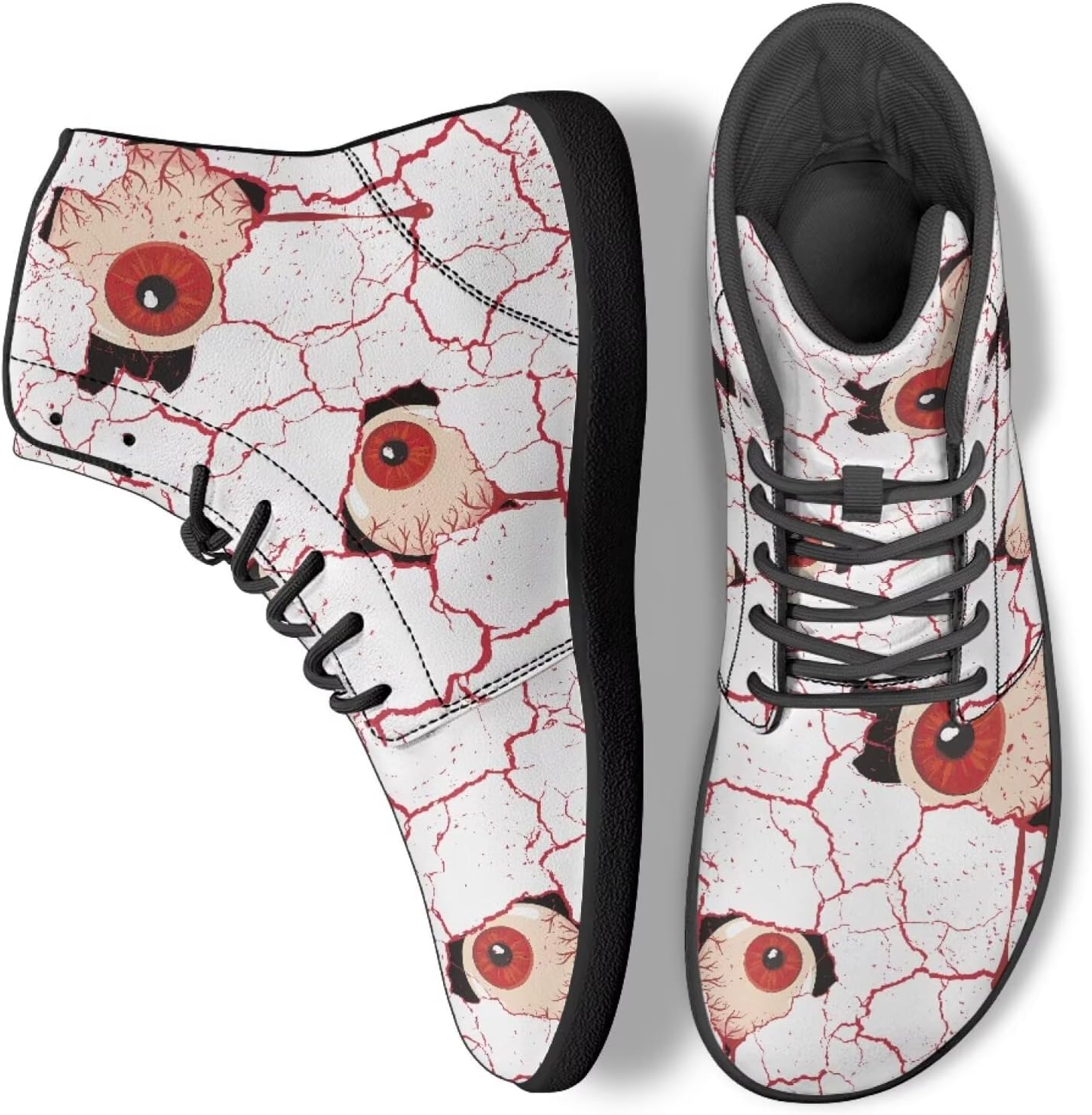 

Унисекс высокие кроссовки для бега для женщин и мужчин, обувь для ходьбы, тренировочные кроссовки из ПУ-кожи Ecaestolph, белый/красный