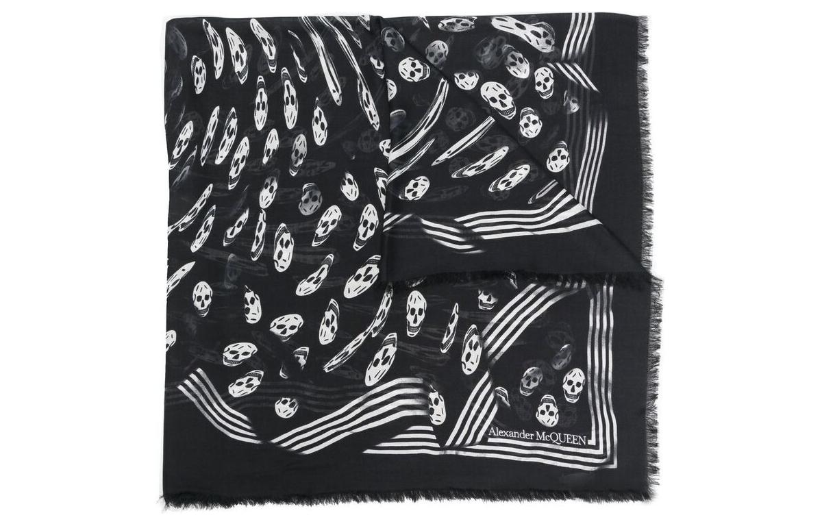 

Alexander McQueen Шарф с принтом черепа, Black