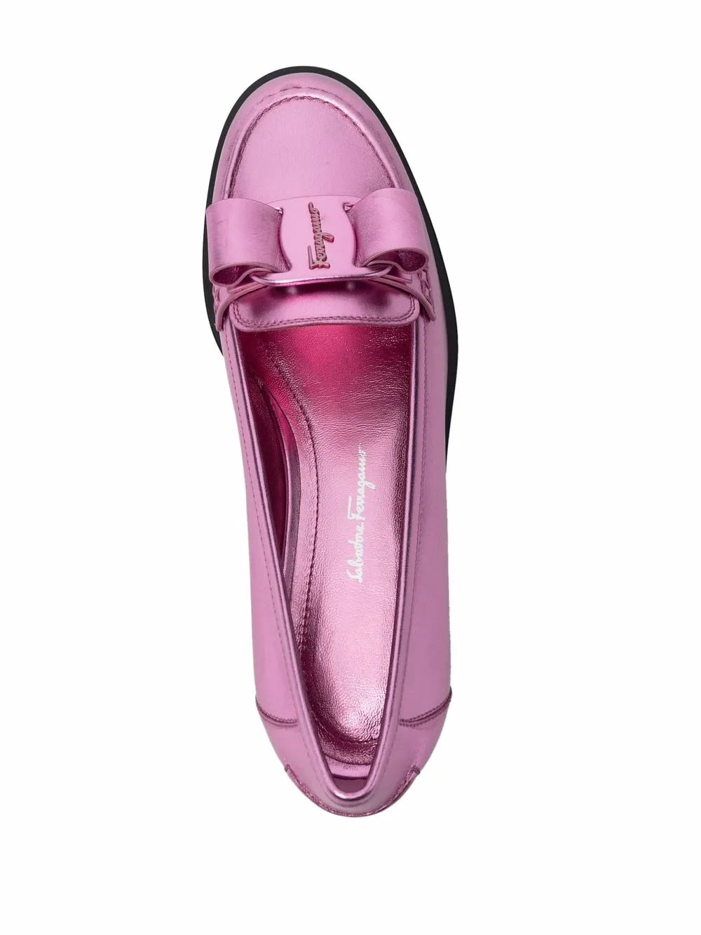 Ferragamo Vivaldo блестящие балетки Salvatore Ferragamo, розовый