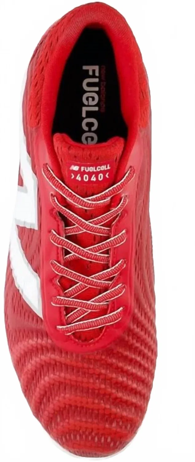 New Balance Унисекс - Металлические спортивные кроссовки Fuelcell 4040V7 красного цвета — фото 4
