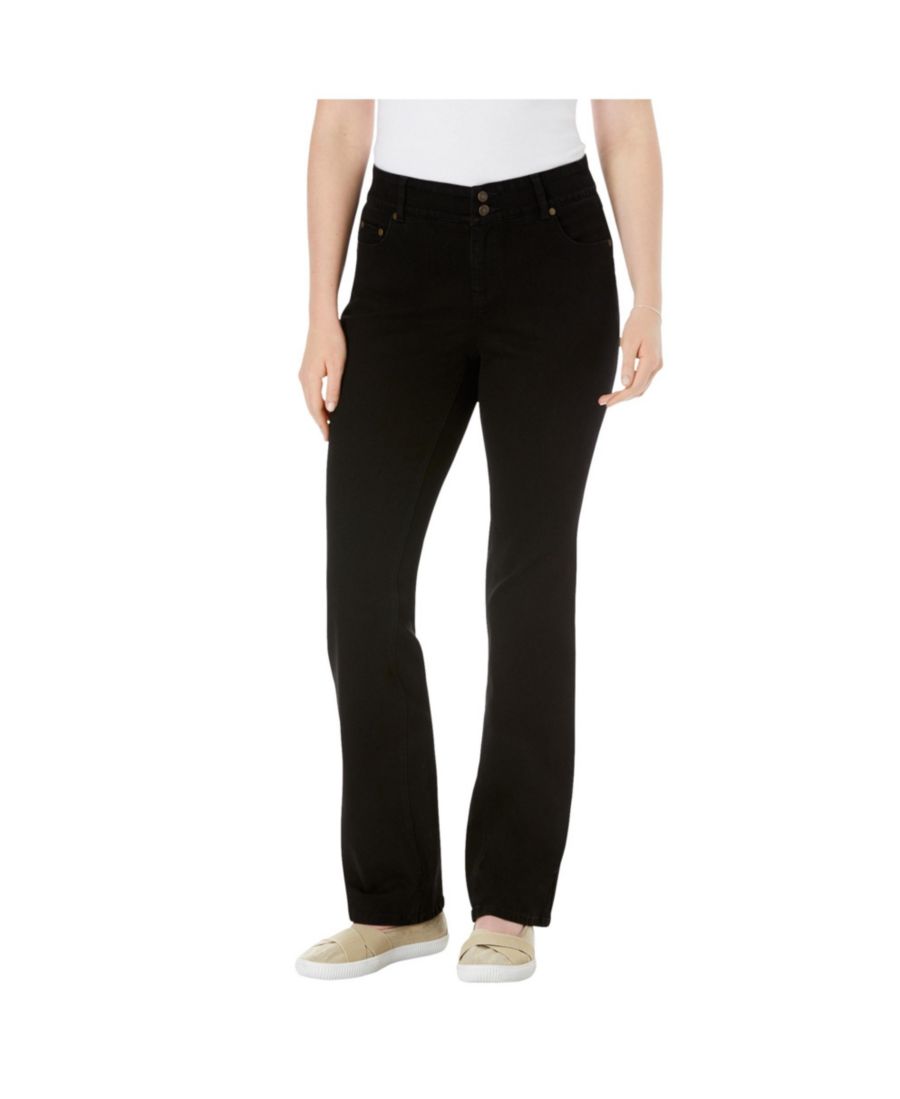 

Женские джинсы Within Tall Secret Solutions с эффектом разглаживания живота, расклешенные, из эластичного денима Woman Within, Black denim