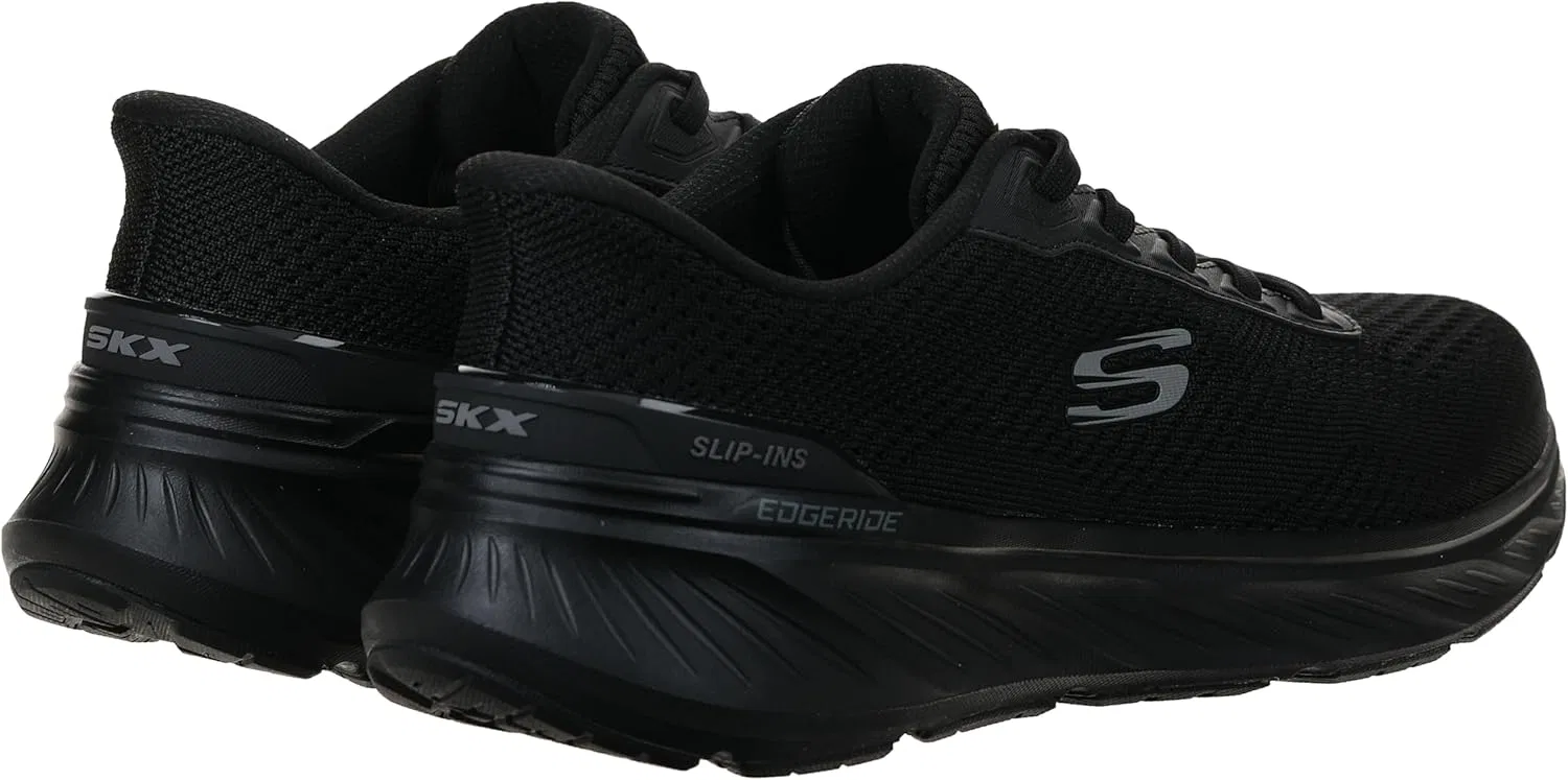Кроссовки Skechers 232846 EDGERIDE, угольно-желто-серые, мужские, на шнурках, тканевые, без шнурков — фото 4