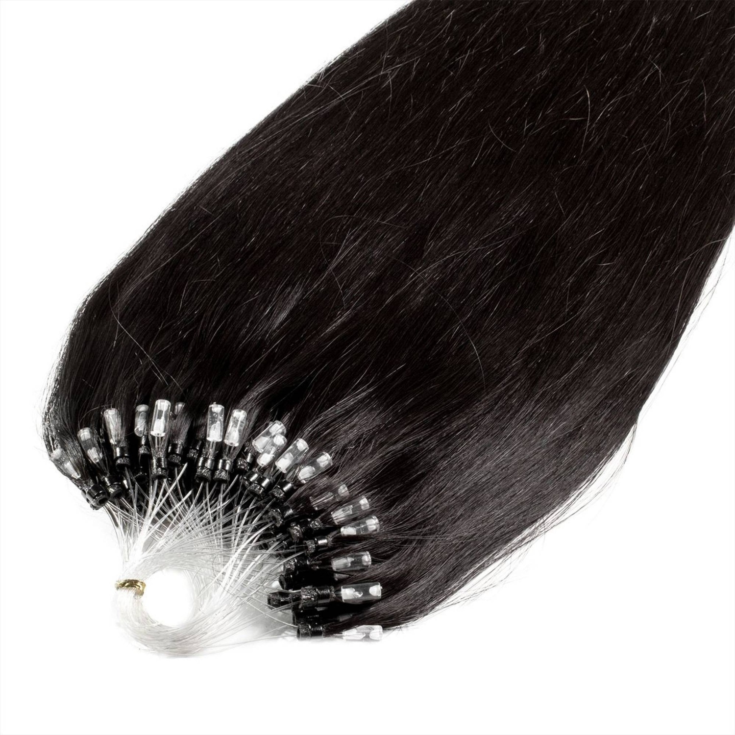 

Накладные волосы microring extensions premium echthaar #4/0 mittelbraun 1g Hair2Heart, 40cm, количество 25 шт.