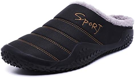 

Тапочки Tongzone для мужчин, водоотталкивающие, в стиле мокасин, домашние мужские тапочки с плюшевой подкладкой, противоскользящие, для носки дома и на улице, с легким надеванием, черный