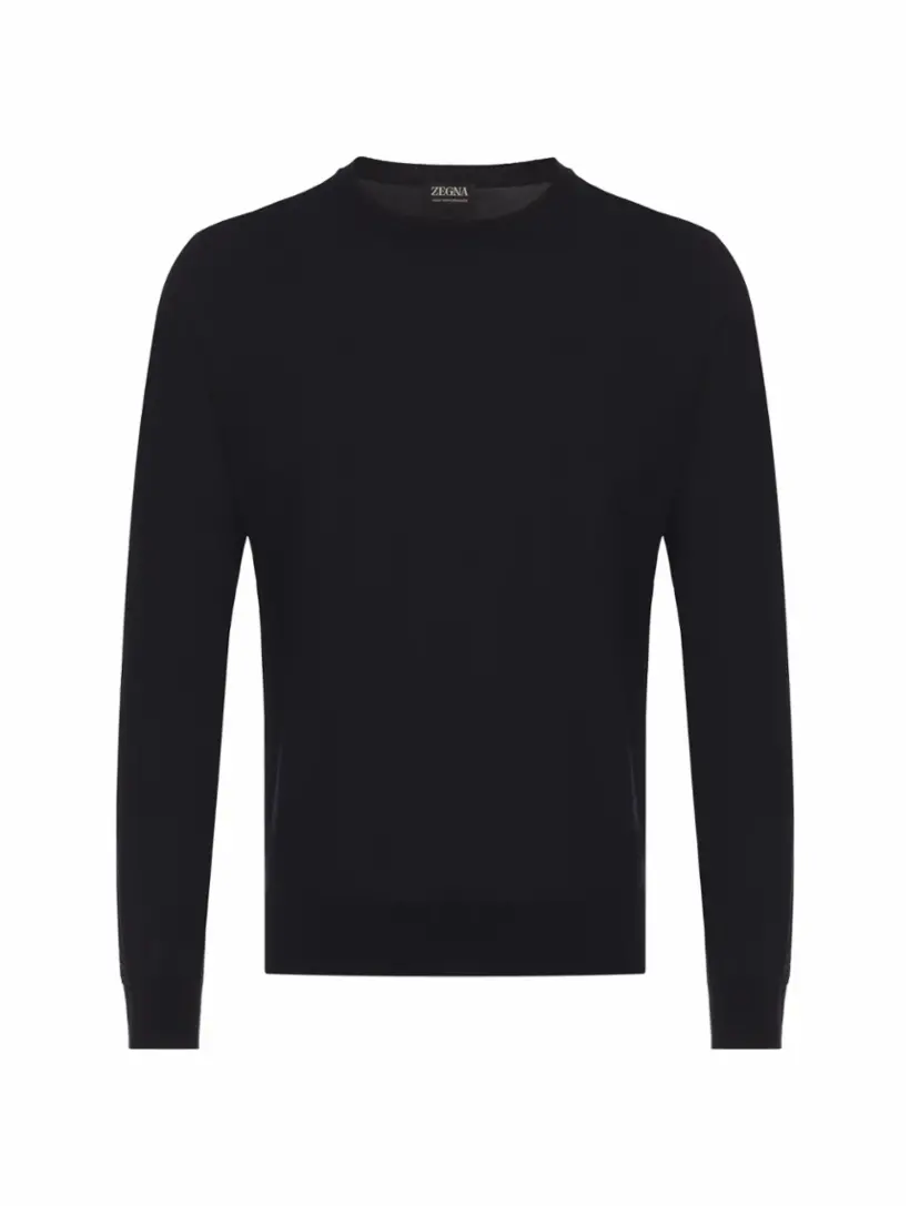 

Шерстяной лонгслив Zegna, тёмно-синий