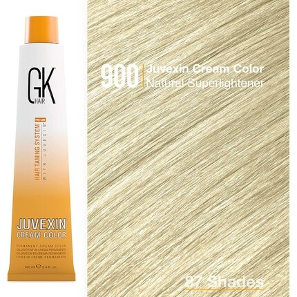 GK HAIR Global Keratin Профессиональная крем-краска для волос в тюбике 3,4 жидких унций/100 мл 900 Натуральный — фото 2