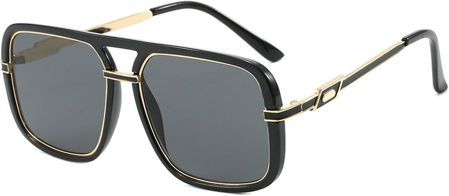 

Ретро-солнцезащитные очки с двойной перемычкой квадратной формы для мужчин, защита от УФ-излучения UV400, модные градиентные солнцезащитные очки для женщин, очки-пилот, металлический корпус mincl, C4