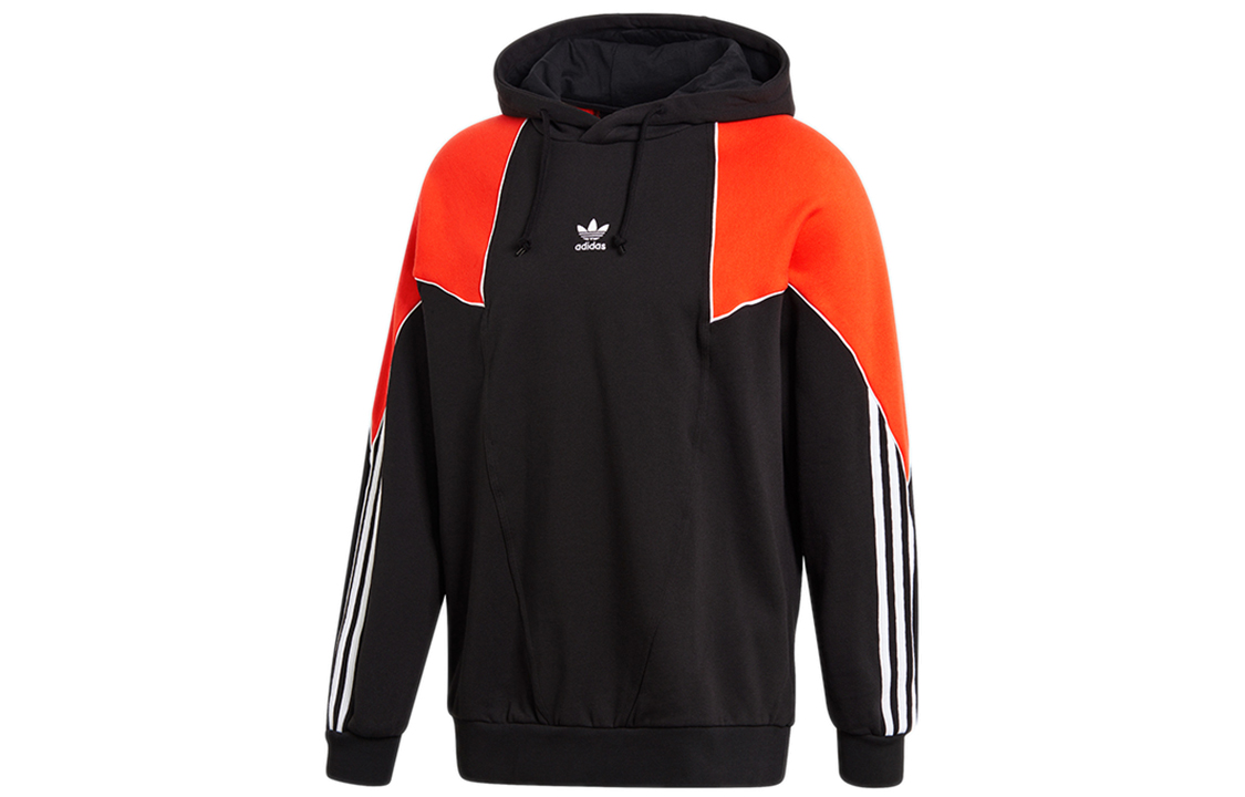 Большой Трилистник Абстрактный Свитшот Мужской Черный Оранжевый Adidas Originals — фото 2