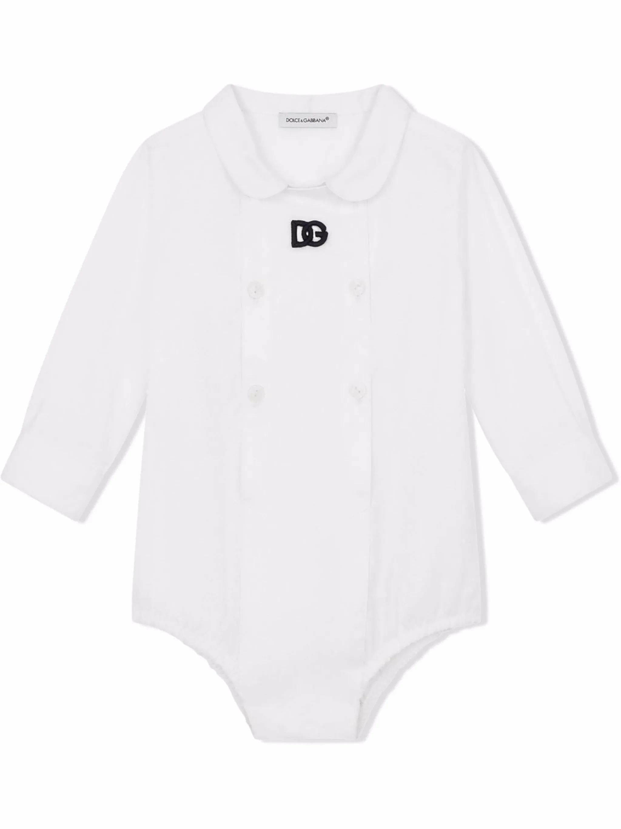 

Поплиновый комбинезон с логотипом DG Dolce & Gabbana Kids, белый