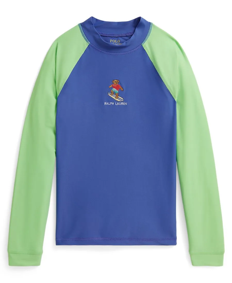 Купальный топ с круглым вырезом для мальчиков 8-20 лет Polo Ralph Lauren, синий/зеленый