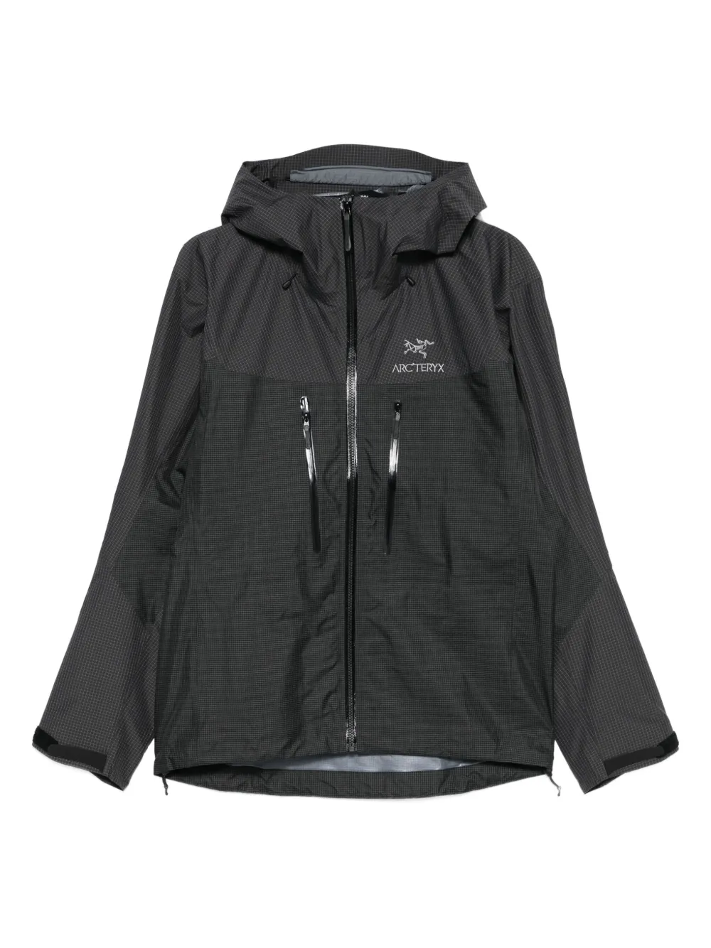 

Куртка Alpha с капюшоном и узором в клетку Arc'teryx, серый