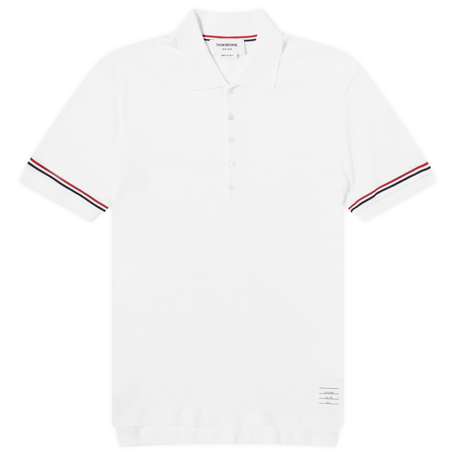 

Поло Thom Browne Lightweight Textured Cotton Polo, белый