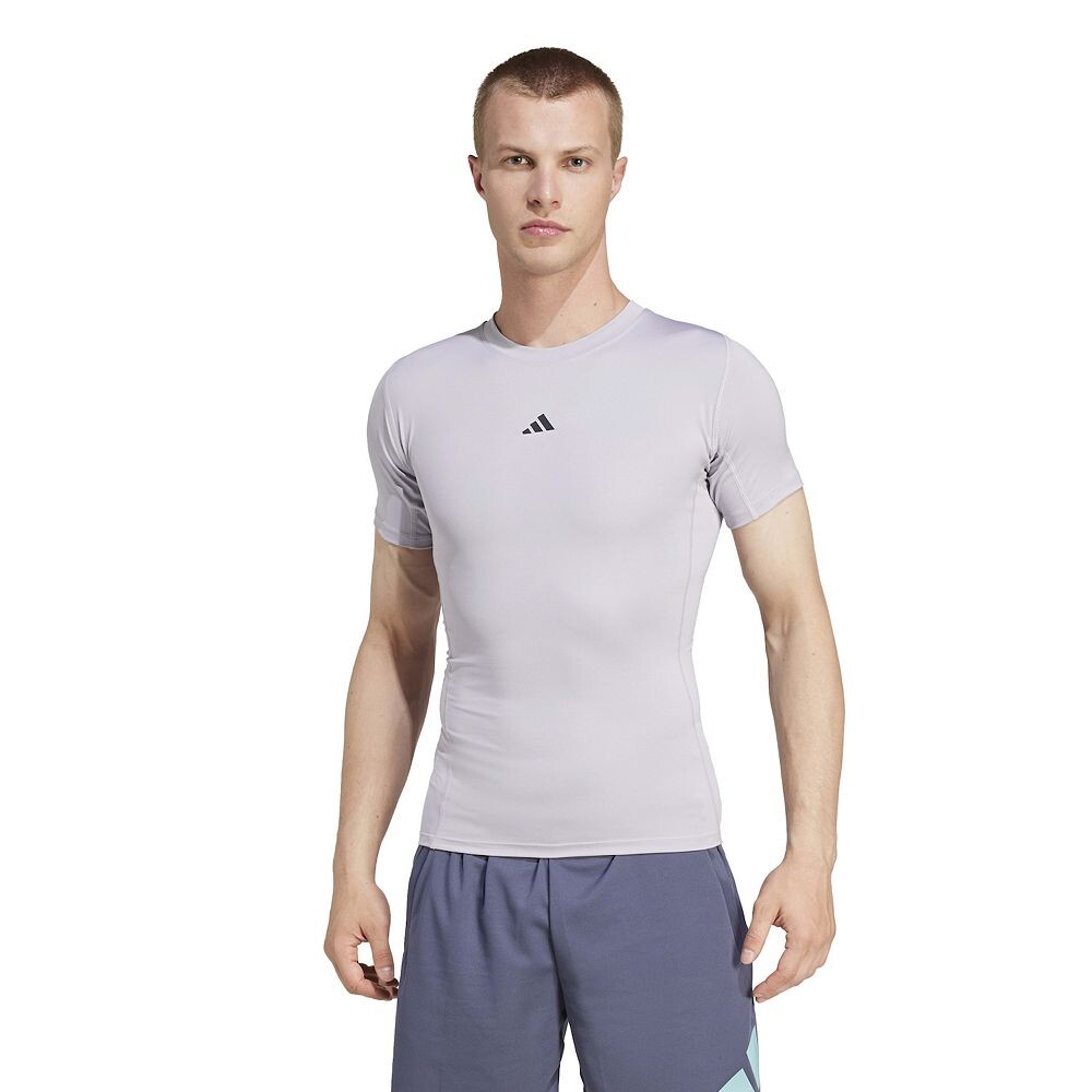 Футболка для тренинга Big & Tall adidas Techfit Slim Adidas, цвет Glory Gray
