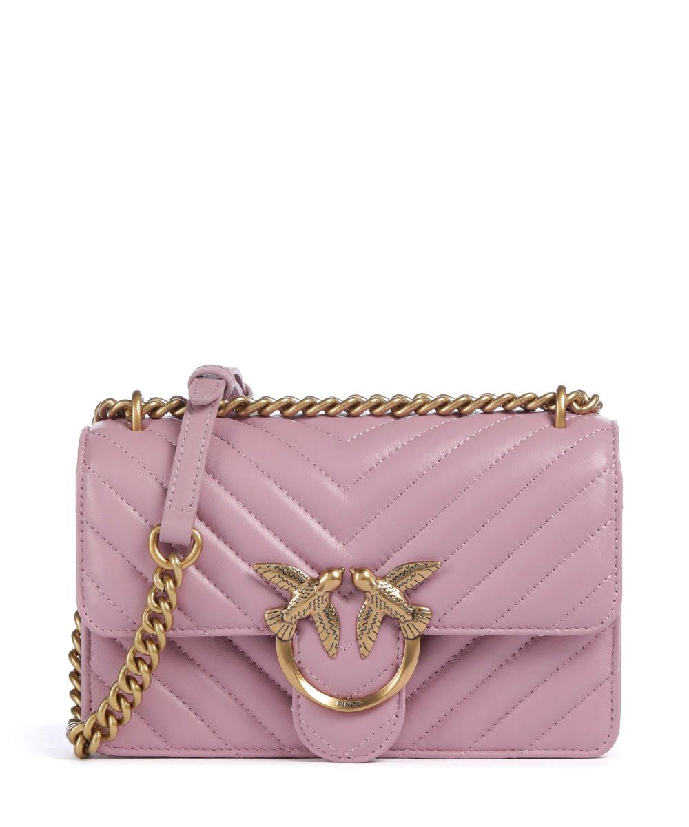 

Мини-Сумка Love one из мелкозернистой кожи Pinko, фиолетовый