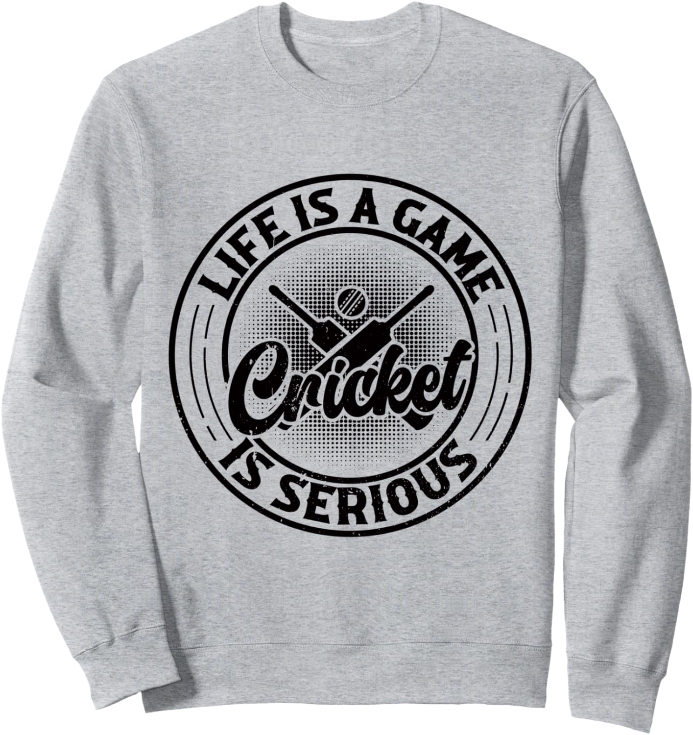 

Жизнь - это игра, крикет - это серьезно, крикет, толстовка с символикой крикета, серая Cricketing Cricket Player