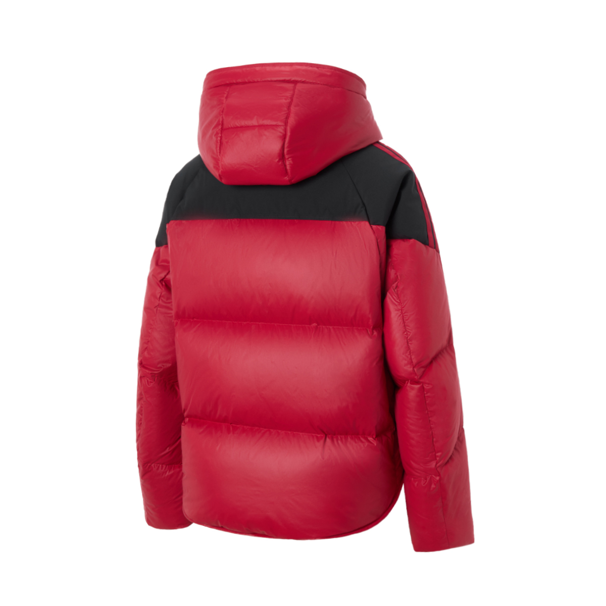 Adidas Пуховые куртки и пальто женские, красные, с капюшоном, средней высоты — фото 3
