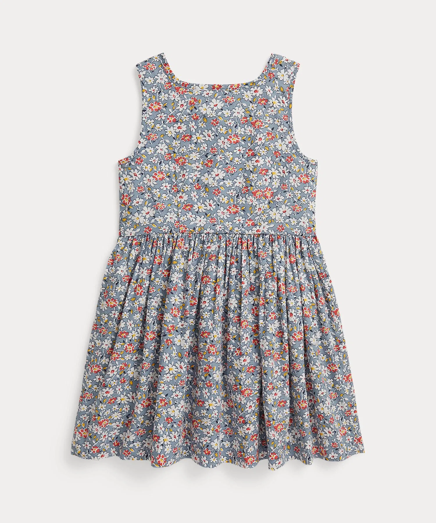 Детское платье POLO RALPH LAUREN CHILDRENSWEAR хлопковое с цветочным принтом синее — фото 2