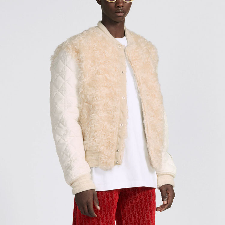SS23 Лунный Новый год куртка мужская Off White Dior, кремовый — фото 4